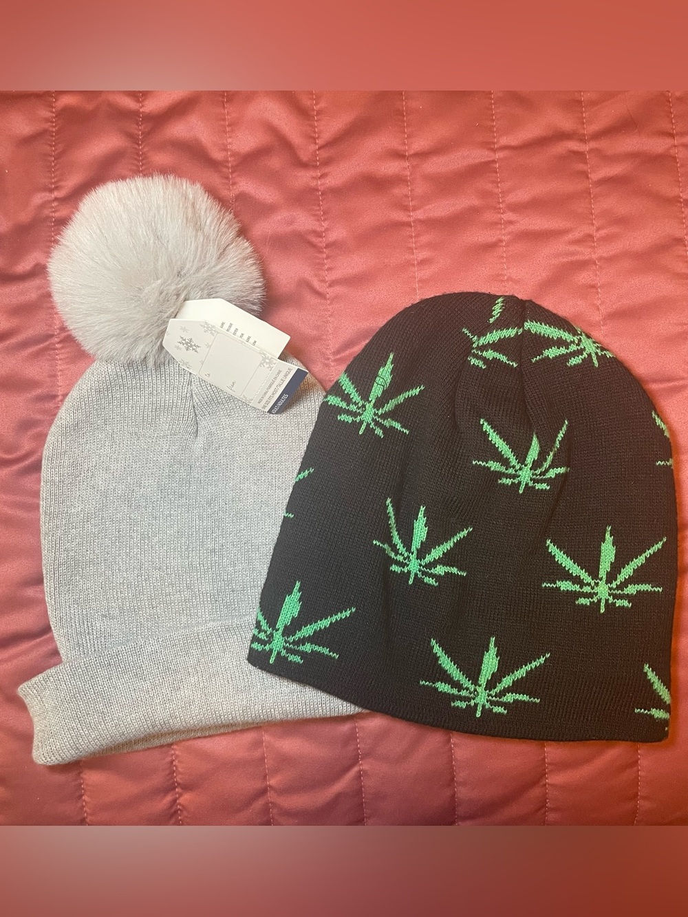 Women’s Knit Beanie Hat Lot 2 Bundle One Size
